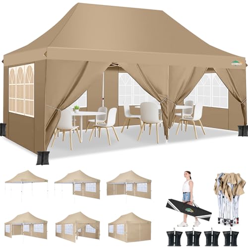 10x10 Pop Up Canopy Tent with 4 Sidewalls and Mesh Windows 2.0