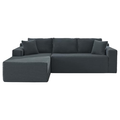 105 Inch Cloud Sectional Couch,Modern Modular Sectional Sofa with Deep Seat,Corduroy Boneless Couches with L-Shape Chaise for Living Room Bedroom