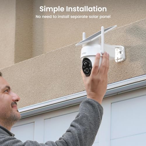 AOSU Security Cameras Outdoor Wireless, 4 Cam-Kit, No Subscription, Solar-Powered, Home Security Cameras System with 360° Pan & Tilt, Auto Tracking
