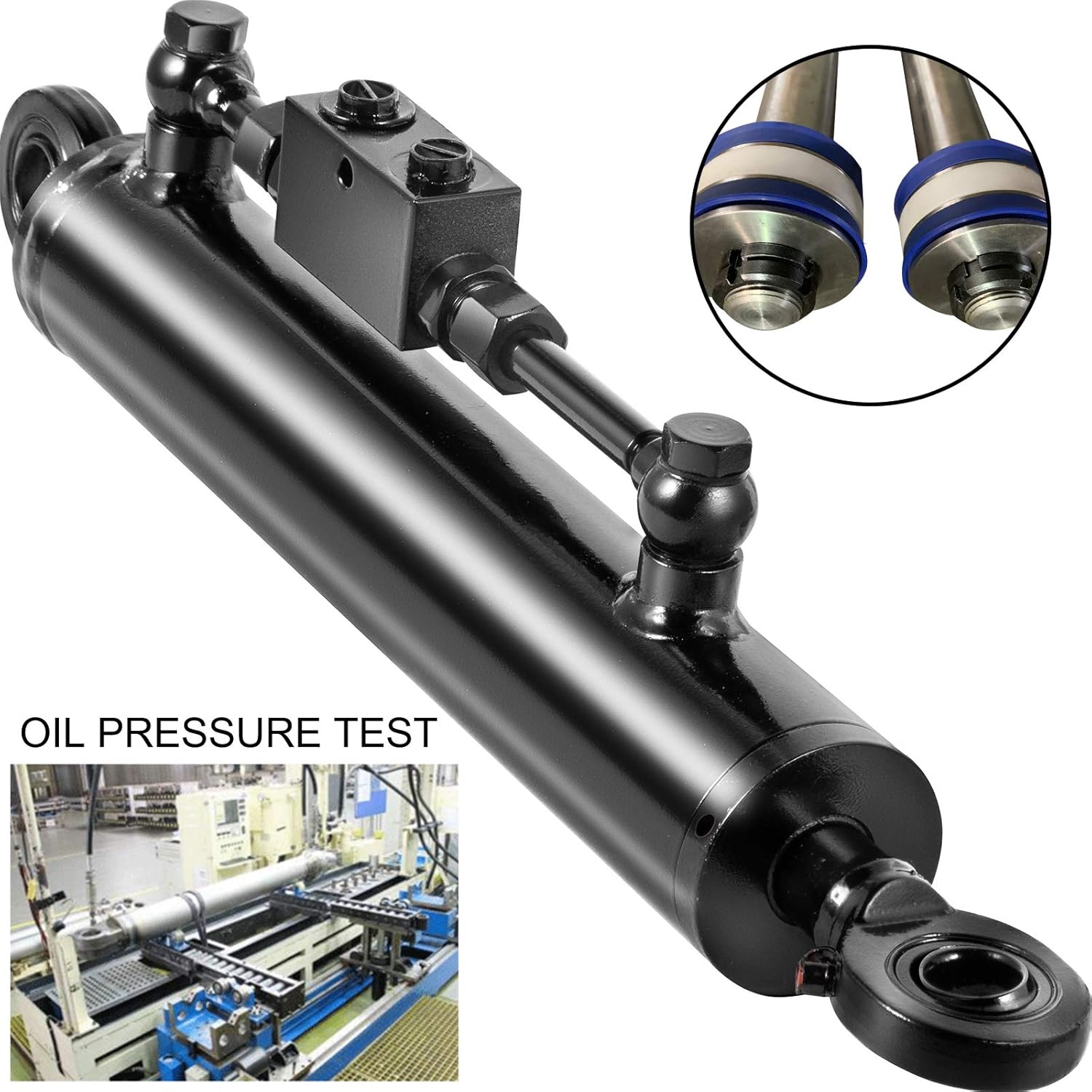 VEVOR Double Acting Hydraulic Cylinder 2'' Bore, Top Link Hydraulic Cylinder 10'' Stroke