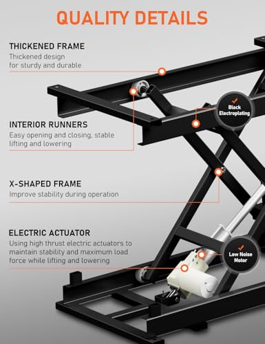 DIHOOL Electric Scissor Lift Table 350Lbs, 195-680MM Height Adjustable Electric Lifting Platform