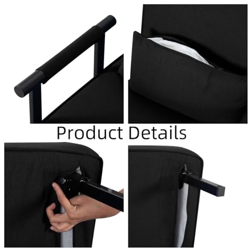 3 in 1 Sleeper Sofa Bed, Futon Sofa Bed for Living Room with Side Pocket, Black Sleepers Sofa Couch with Pullout Bed