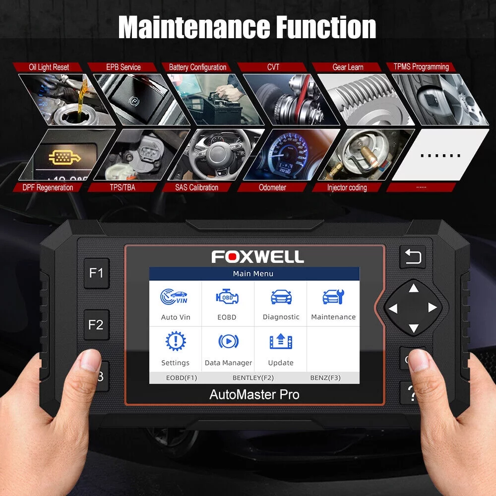 Foxwell NT644 Elite OBD2 Car Diagnostic Scanner Full System Code Reader ABS Bleeding DPF SAS TPMS Maintenance Service Scan Tool