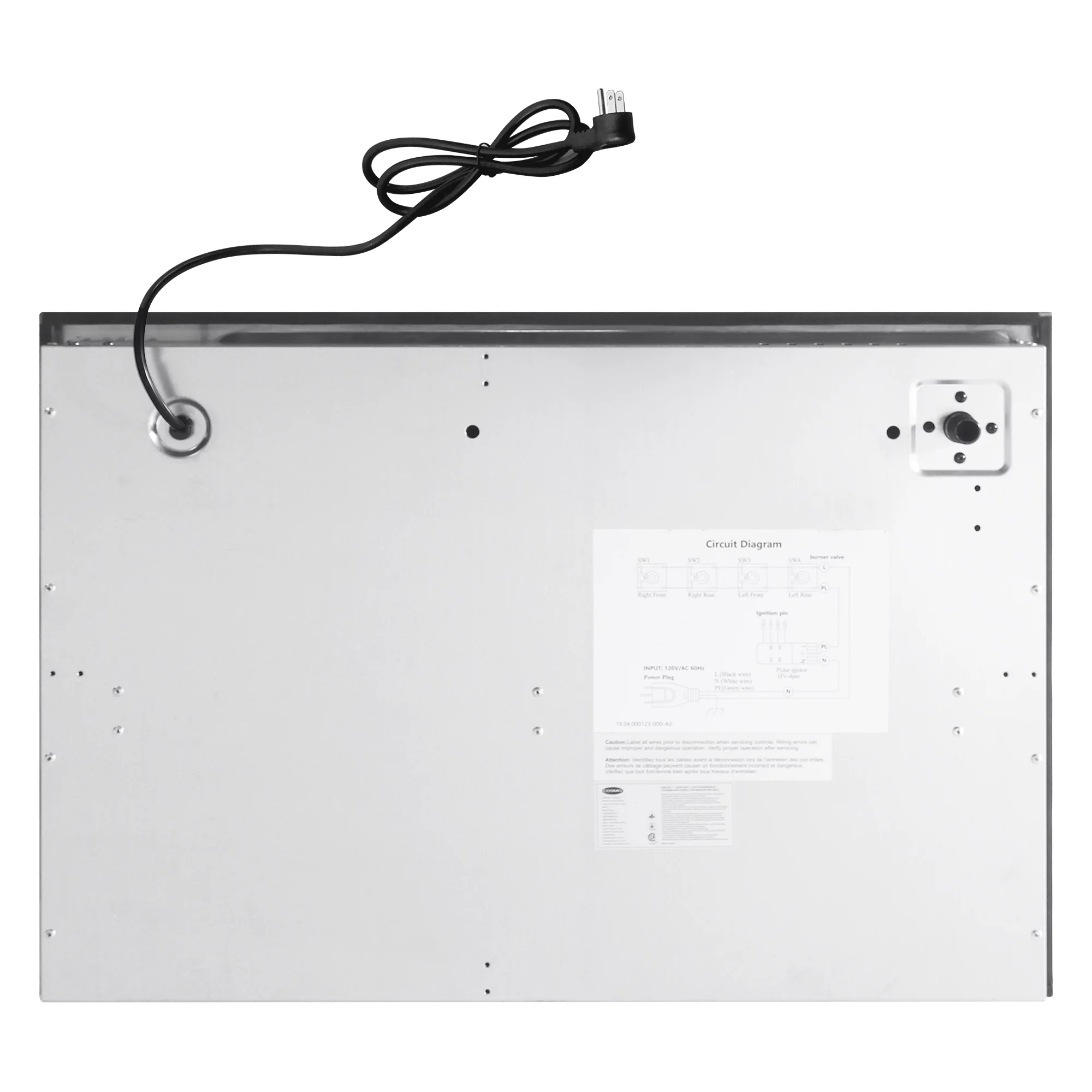 Gas Cooktop with 4 Sealed Italian Made Burners in Stainless Steel