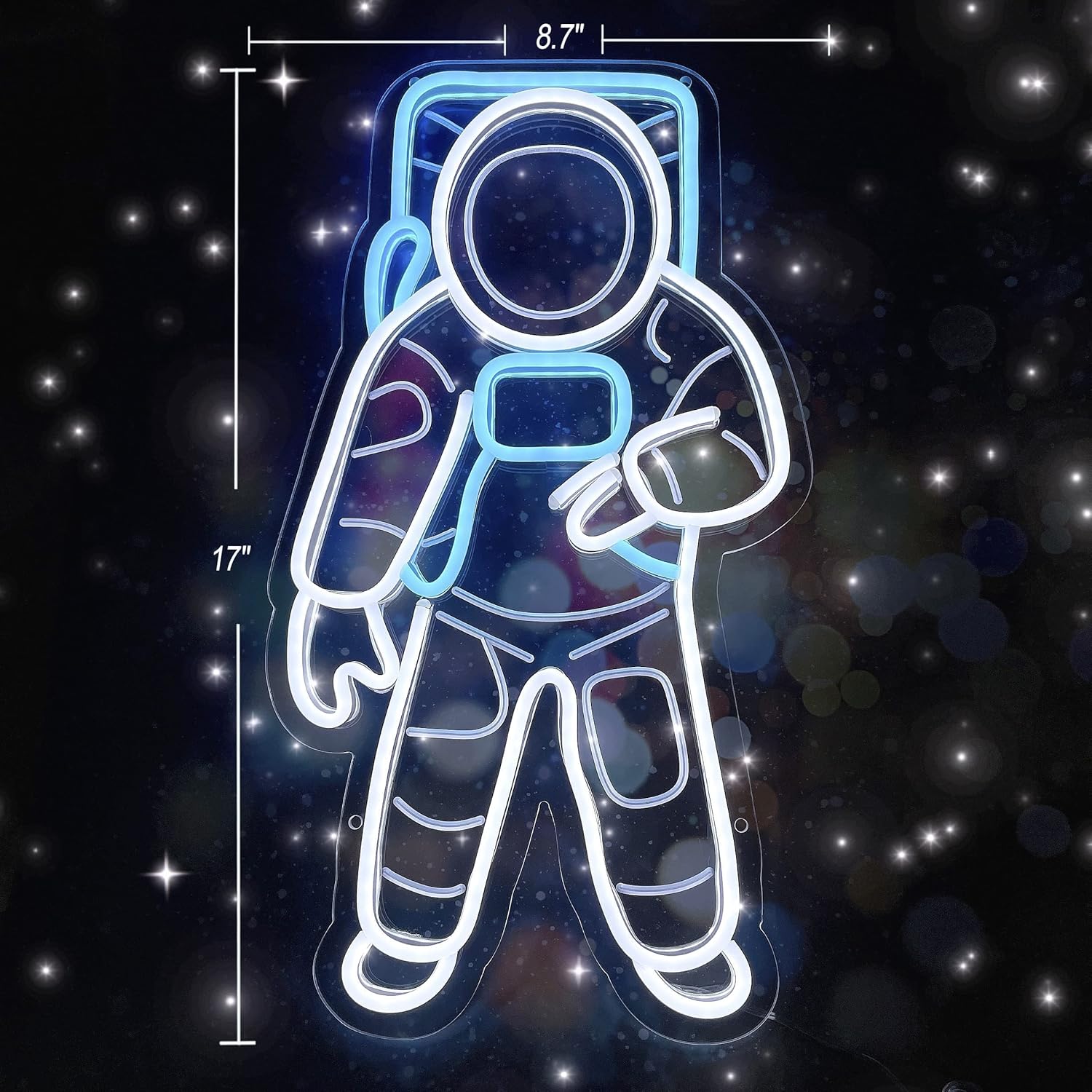 Spaceman Neon Sign for Man Cave, Spaceman Planet Room Ornament for Outer Space Themed Bedroom Decor, Gifts for Men