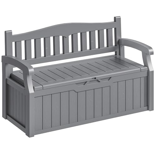 Homall 75 Gallon Outdoor Storage Benches Lockable Deck Box with Waterproof and UV Resistant, Waterproof Storage Box for Patio Furniture, Tools