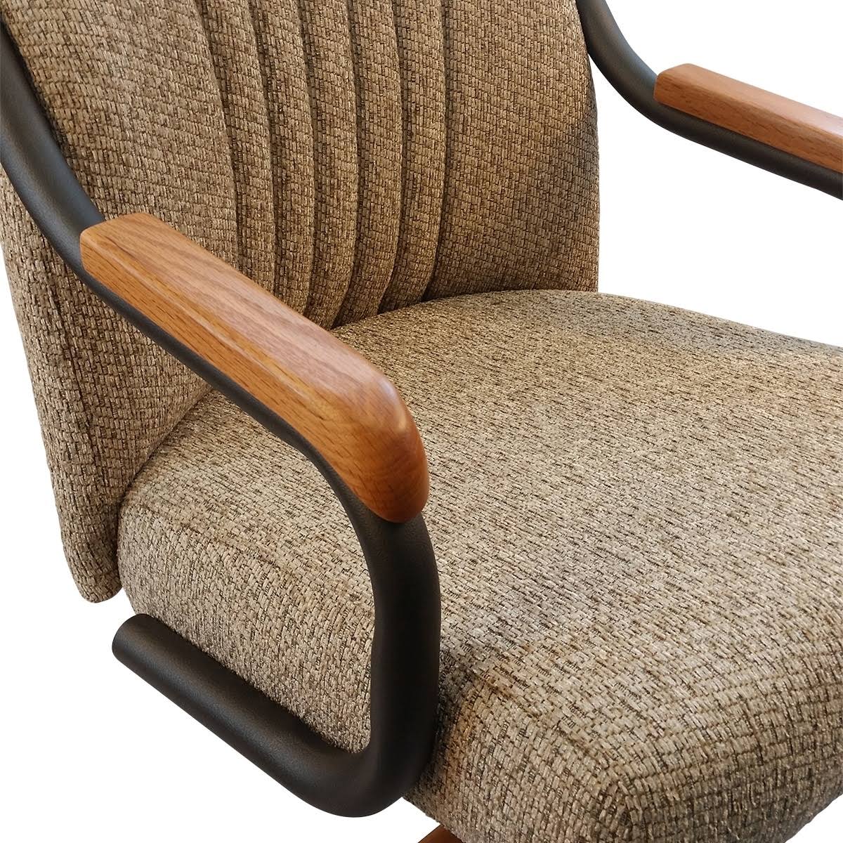 Caster Chair Company Bently Swivel Tilt Caster Arm Chair in Wheat Tweed Fabric