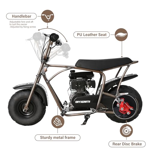 Oryxearth Mini Dirt Bike for Kids, 105CC 4-Stroke Kid Gas Powered Off-Road Pocket Pit Trail Motorcycle W/EPA Approved