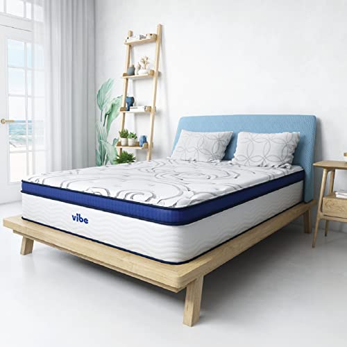 Vibe Gel Memory Foam Mattress, 12-Inch CertiPUR-US Certified Bed-in-a-Box, Queen, White