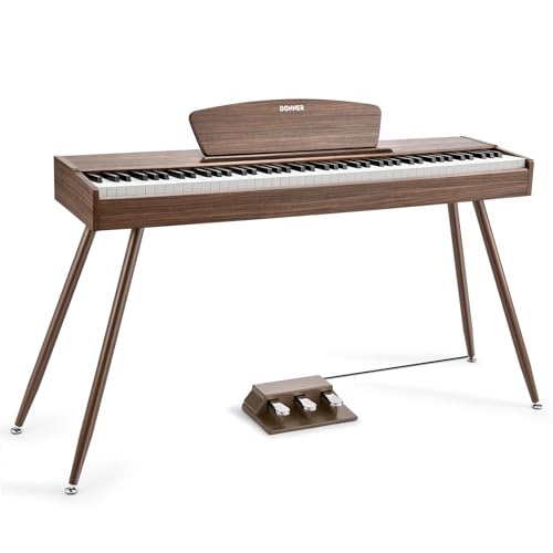 Donner DDP-80 PLUS Digital Piano 88 Key Weighted Keyboard, Home Electric Piano, Supports USB-MIDI & Headphones Connection, Semi-open Cover Designed