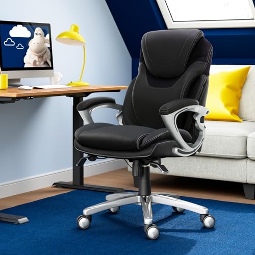 Serta Bryce Executive Office Chair, Ergonomic Computer DeskChairs with Patented AIR Lumbar Support, Comfy Body Pillows, Height Adjustable