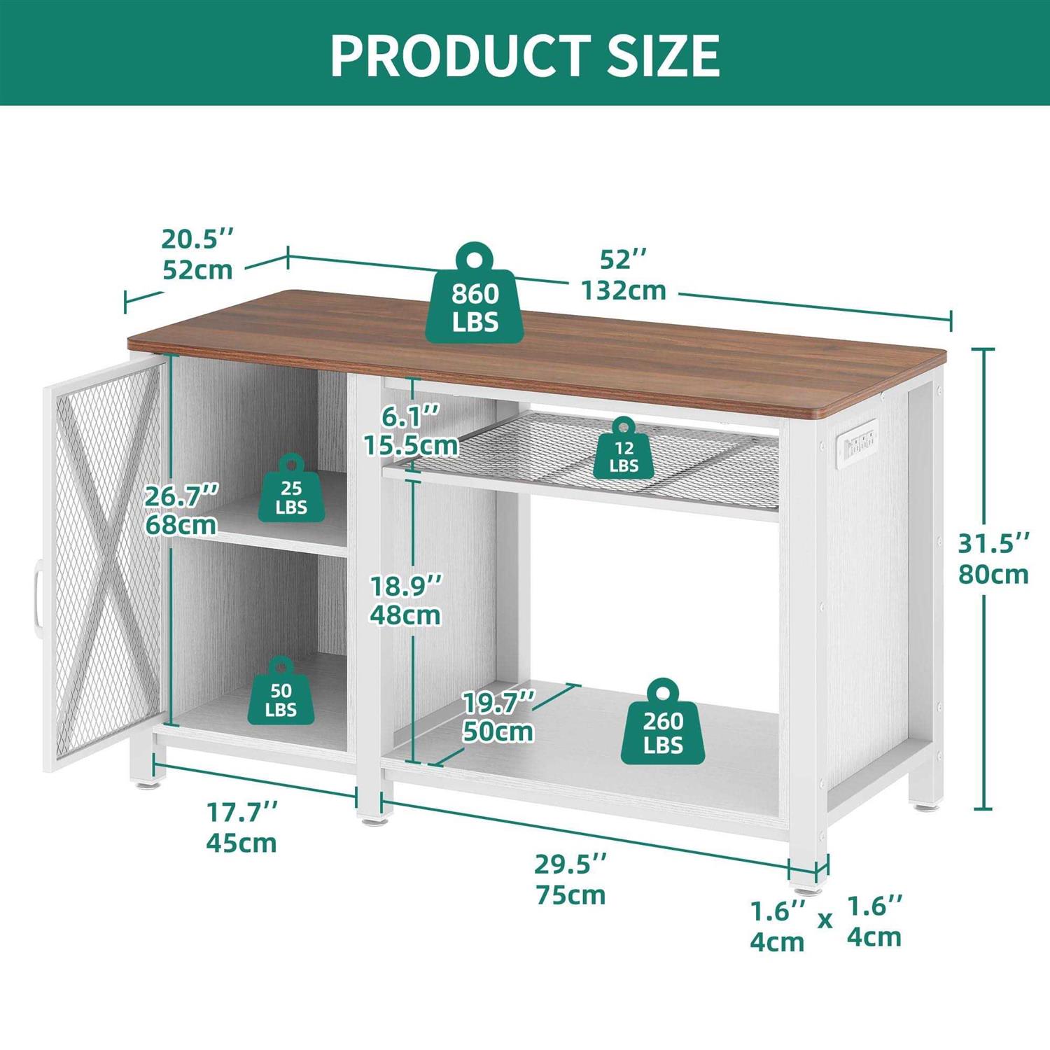 DWVO Heavy Duty Metal Aquarium Stand with Power Outlets Cabinet for Fish Tank Accessories Storage - Pet Supplies online store