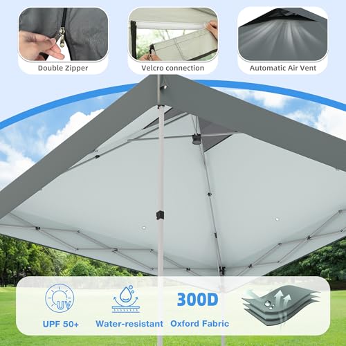 Outdoor Gazebo 10x10 with Mosquito Netting, Pop Up Canopy Tent for Camping, Backyard, Party, Screen Tent with 2 Zipper Doors