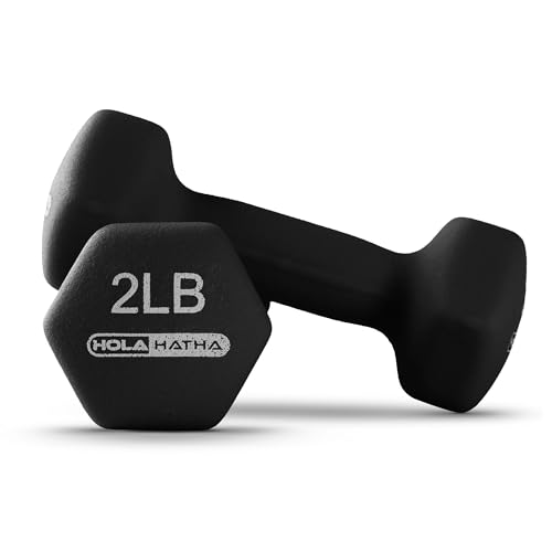HolaHatha Neoprene Dumbbell Free Hand Weight Set with Rack, Ideal for Home Exercises to Gain Tone and Definition