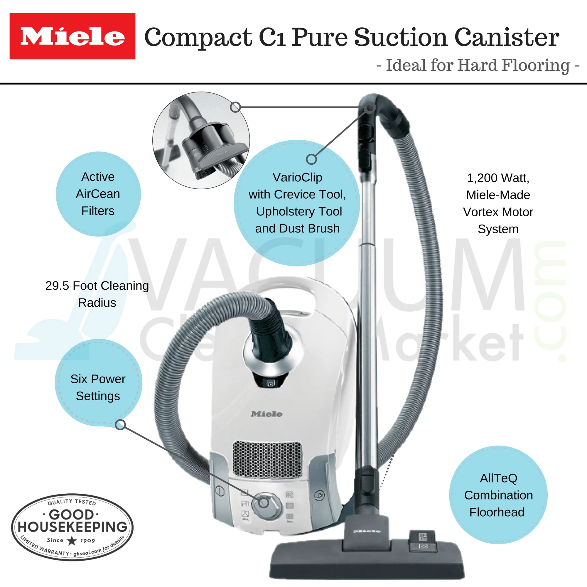 Miele Compact C1 Pure Suction Canister Vacuum Cleaner - Radiant Selections
