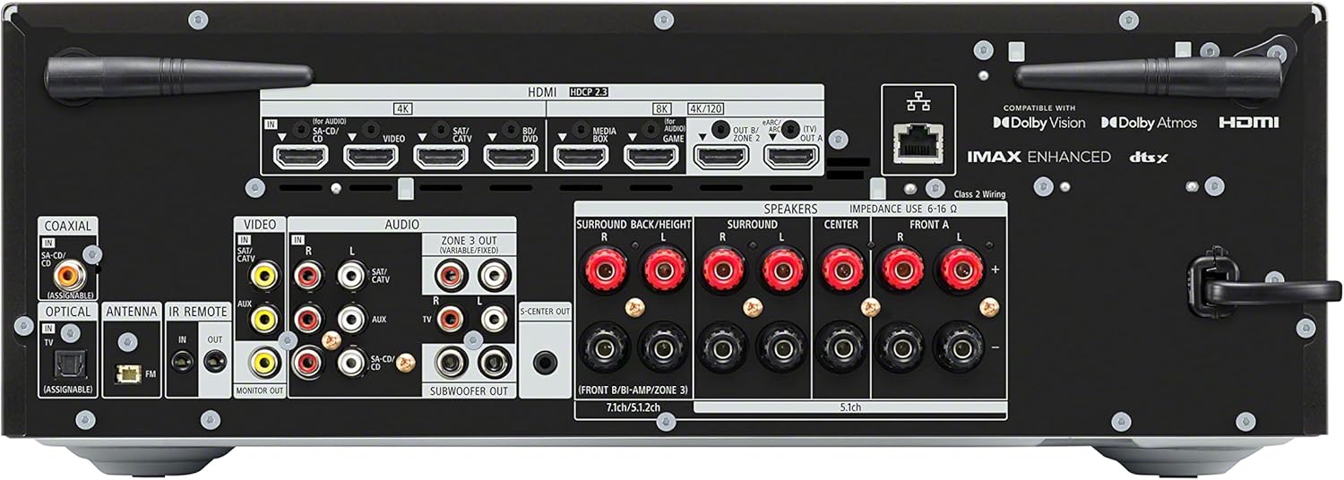 Sony STR-AN1000 7.2 CH Surround Sound Home Theater 8K A/V Receiver: Dolby Atmos, DTS:X, Digital Cinema Auto Calibration IX, Bluetooth, WiFi