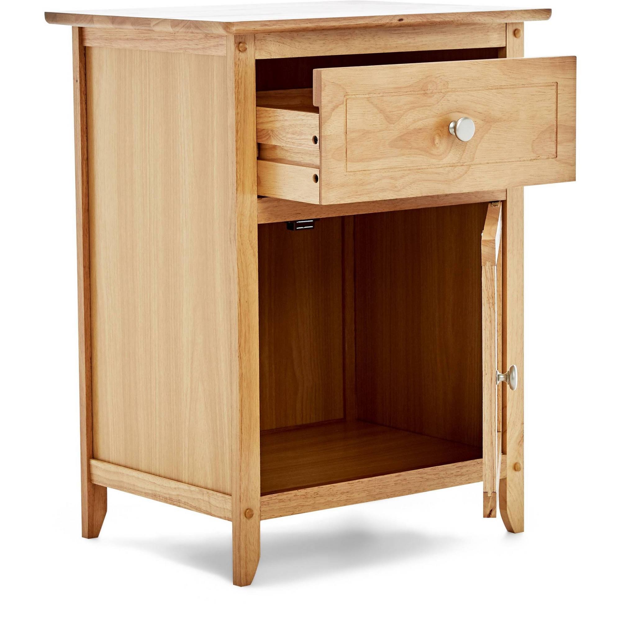 ClickDecor Alcott Side Table with Single Drawer and Storage Cabinet - Brown