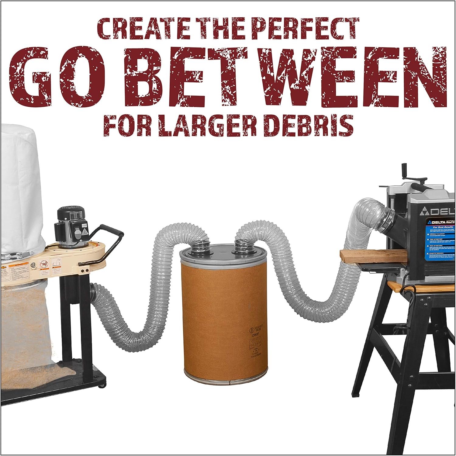4 inch Dust Separator Cyclone Dust Collector Kit for Use with Barrels Trash Cans Buckets or Custom Built Containers