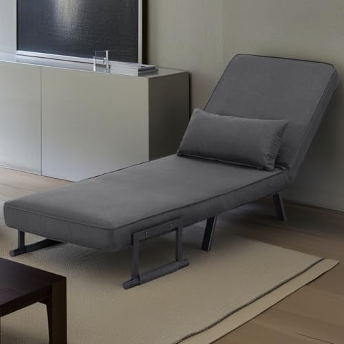 3 in 1 Sleeper Sofa Bed, Futon Sofa Bed for Living Room with Side Pocket, Black Sleepers Sofa Couch with Pullout Bed