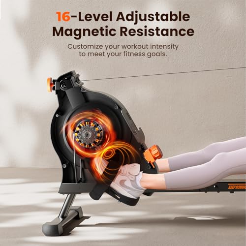 Rowing Machines for Home - Magnetic/Water Rowing Machine with Upgrade 16 Resistance Levels, Max 350 LB Weight Capacity