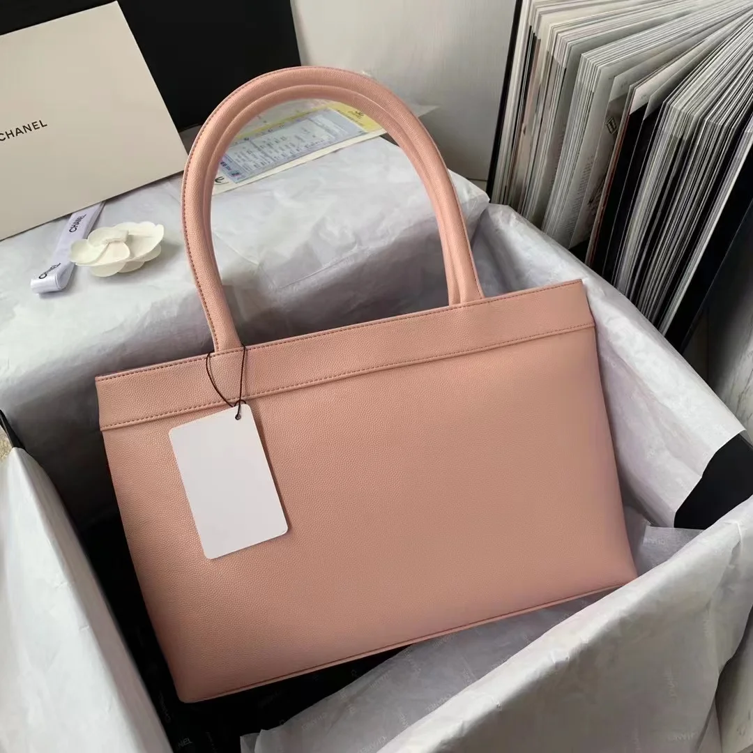 Chanel Vintage CC Open Tote Caviar East West Pink For Women, Women&rsquo;s Bags 14.5in/36.9cm