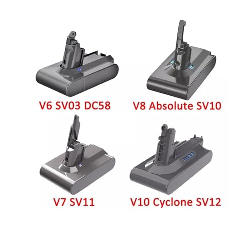 HUANGJW 6000mAh Compatible for Dyson V6 V7 V8 V10 Rechargeable Bateria SV10 SV11 SV12 SV09 Vacuum Cleaner Battery DC58
