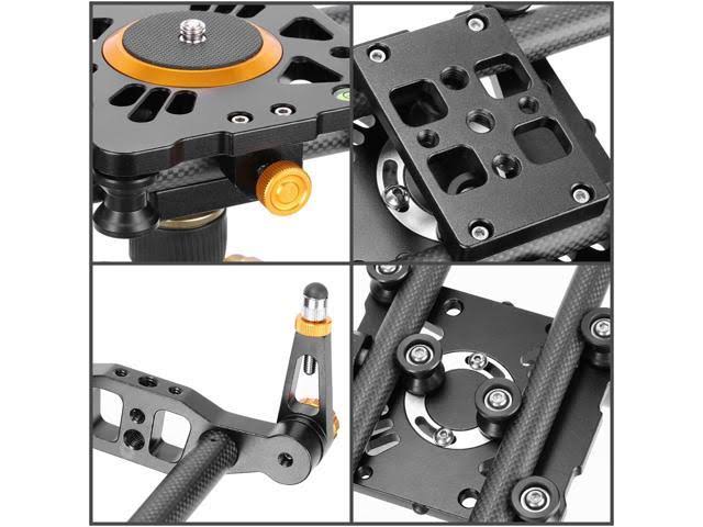 Neewer 23.6 inches/60 Centimeters Carbon Fiber Camera Track Slider Video Stabilizer Rail with 6 Bearings for Dslr Camera DV Vide