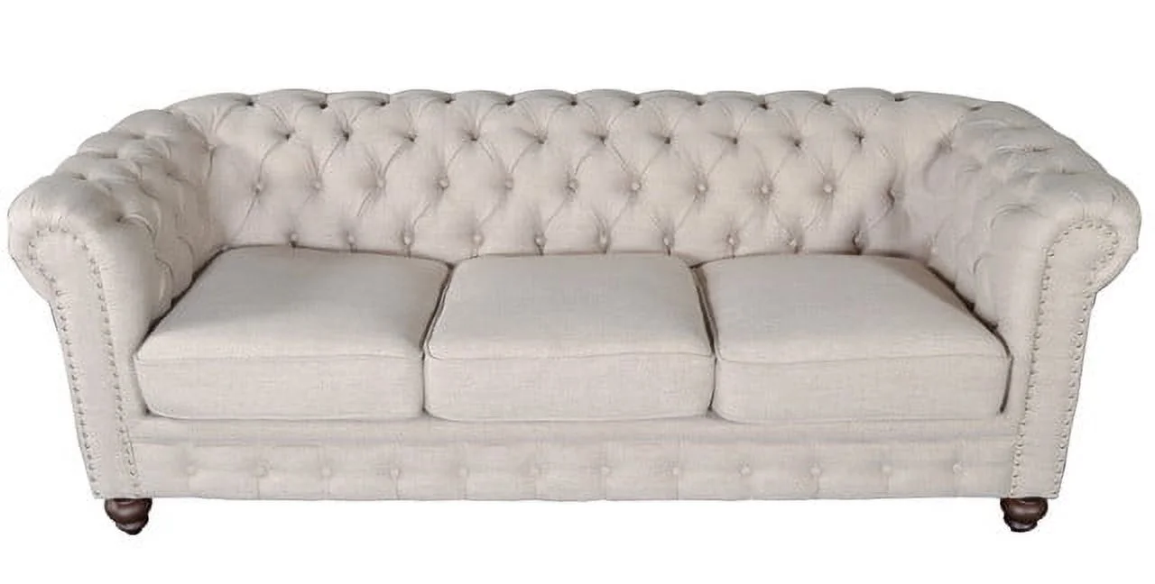 AFD Classic Chesterfield Dark Linen Sofa