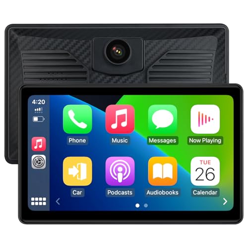 7 Inch Portable CarPlay for Motorcycle, Waterproof Touchscreen Wireless Car Play Android Auto Screen GPS Navigation for Motorbike