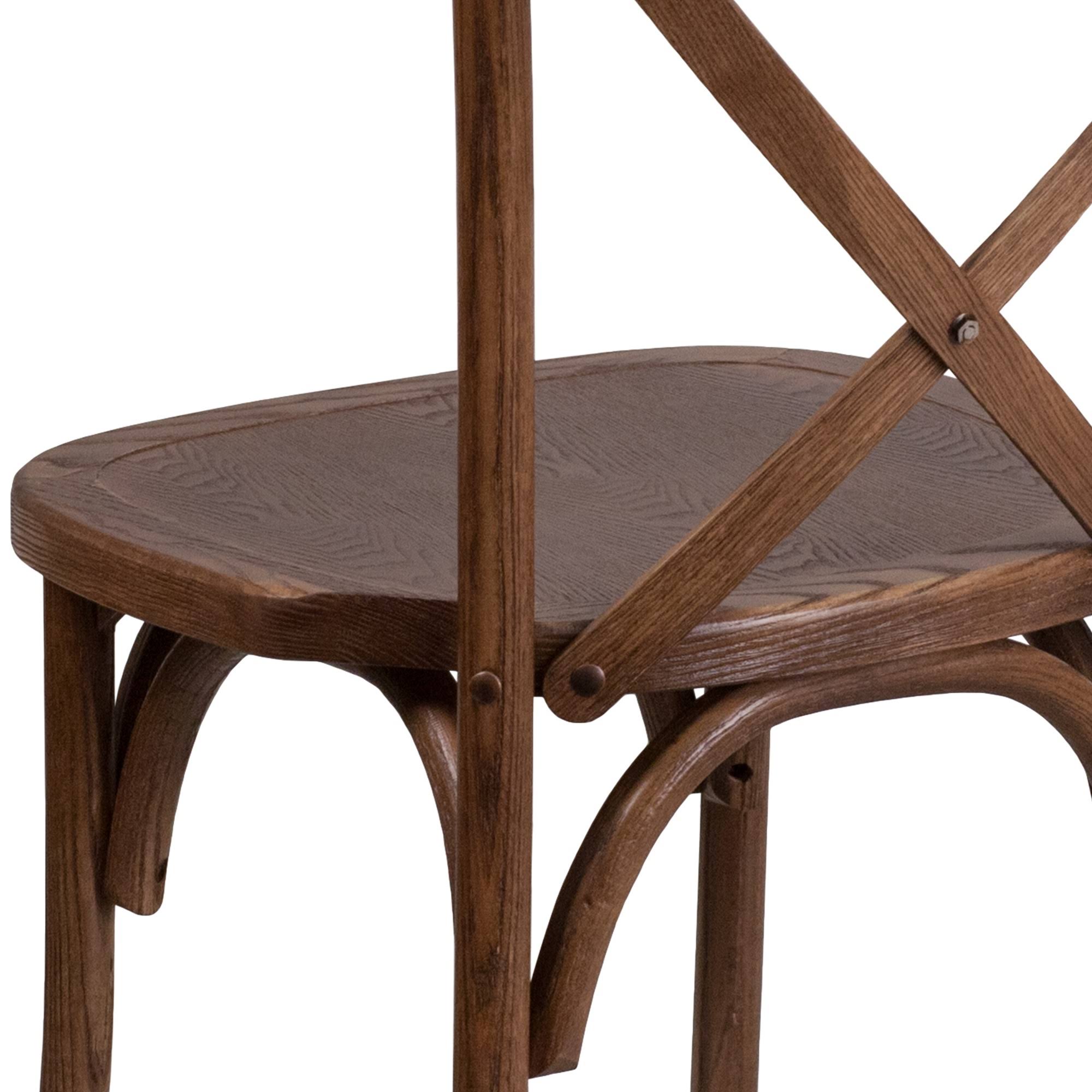 Flash Furniture Hercules Series Stackable Wood Cross Back Chair, Pecan
