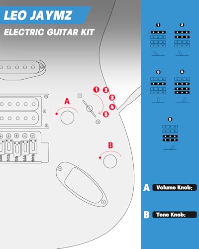 Leo Jaymz 39" Full Size ST Style Electric Guitar Starter Kit with SSH Pickup, 5W Portable Amp, Tuner, Gig Bag, Strap & Accessories (Violet Ocean)