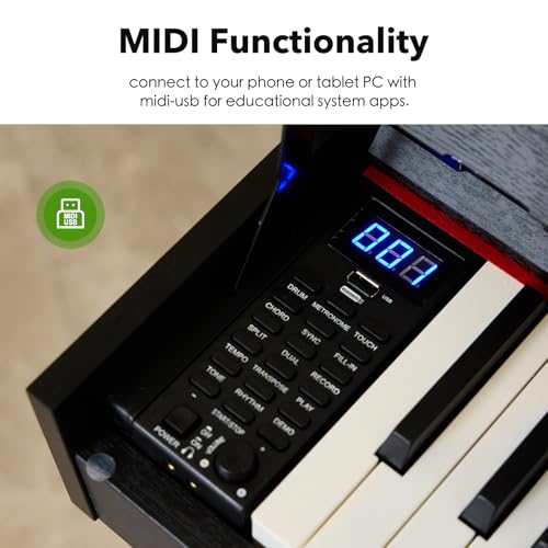 Digital Piano 88 Key Weighted Keyboard,Full-Size Desk Progressive Hammer-Action Electric Piano For Beginners, With Sheet Music Stand, Pedal