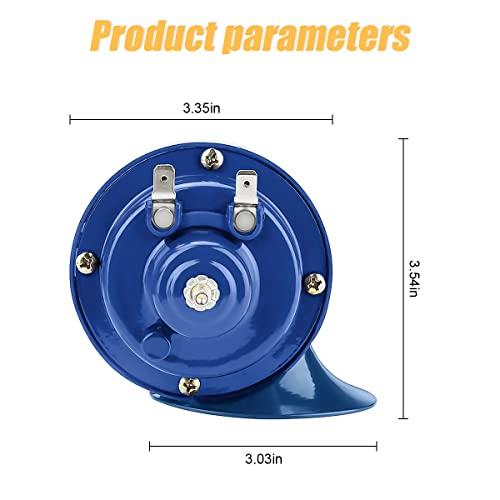 2PCS 300DB Super Loud Train Horns, 12V Waterproof Air Horns Replacement Kit, Car Air Electric Snail Double Horn