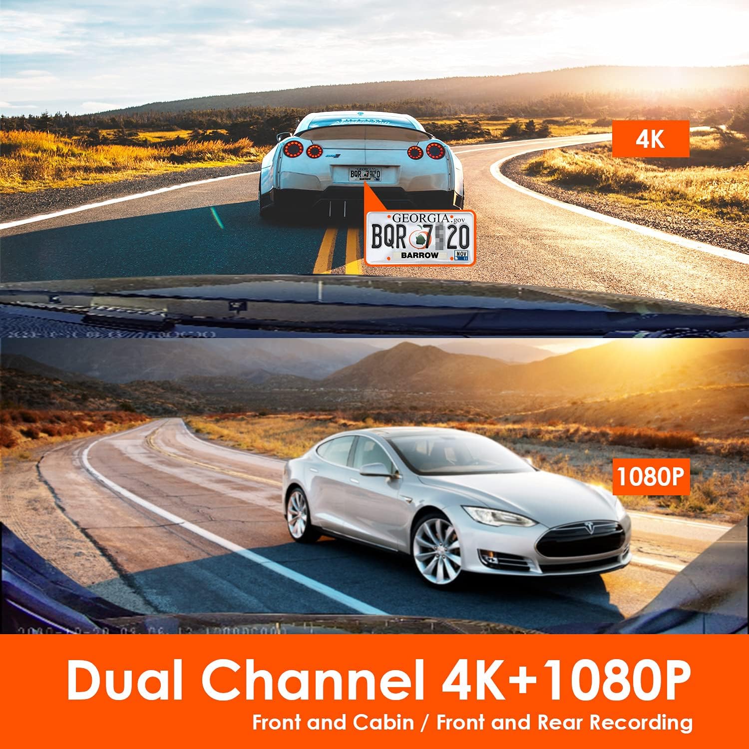 Vantrue N4 3 Channel 4K Dash Cam, 4K+1080P Front and Rear, 4K+1080P Front and Inside, 1440P+1080P+1080P Three Way Triple Car Camera, IR Night Vision