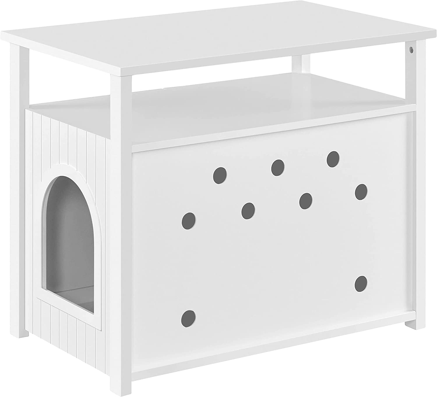 Cat Litter Box Enclosure, Hidden Cat Washroom with Storage Shelf & Adjustable Inner Space, Pet Side for Living Room