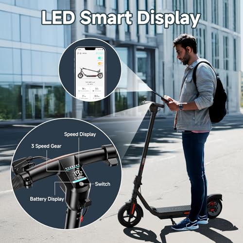TST Electric Scooter for Adult, Up to 19 MPH and 20 Miles Long Range E Scooter, 8.5"/10" Solid and Pneumatic Tire