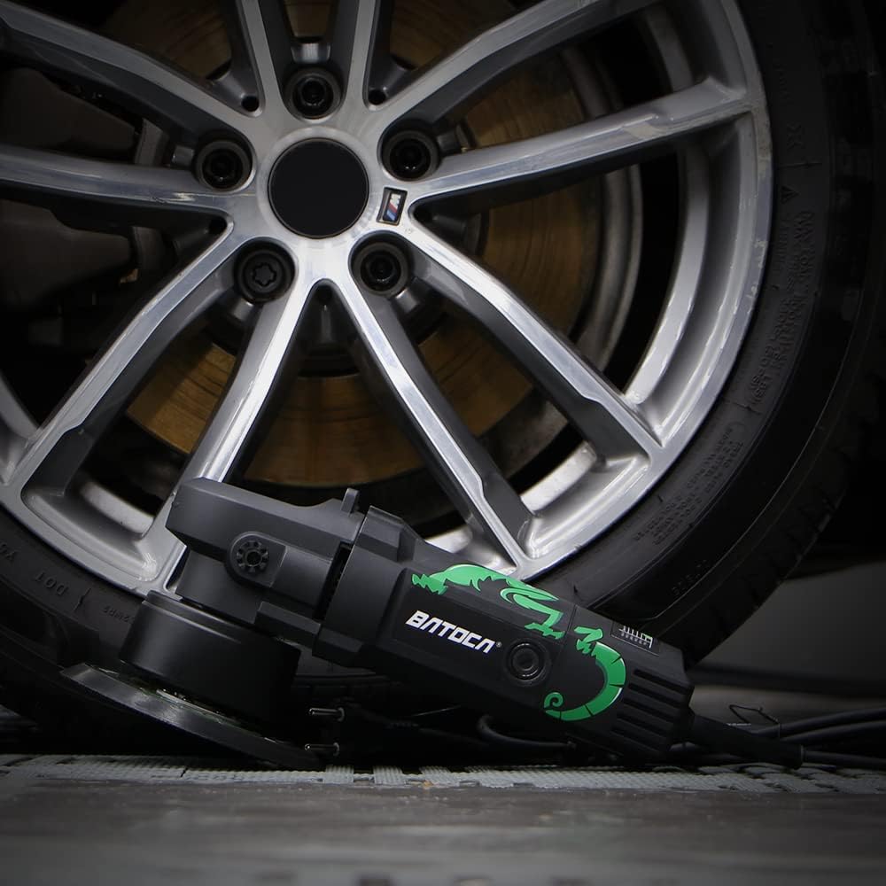 BATOCA Dual Action Polisher, 6 inch 8 mm Random Orbit Car Buffer Polisher, 6 Variable Speed 6800 RPM Car Buffer Waxer
