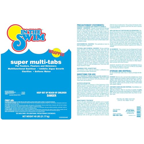 In The Swim 3 inch 5-in-1 Super Multi-Tabs – Swimming Pool Sanitizer – Chlorine - Stabilizer - Clarifier