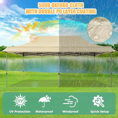 COBIZI 10x10 Pop Up Canopy Tent with Awning