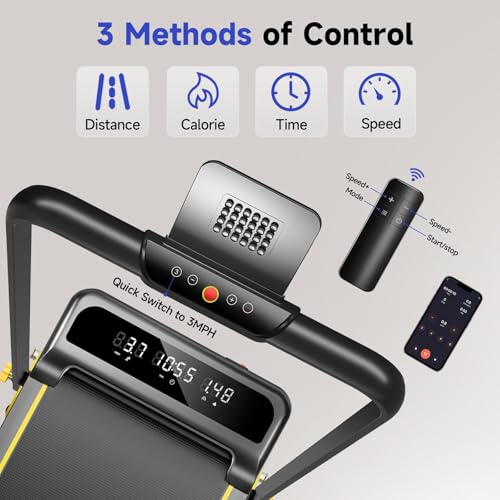 Foldable Treadmill with Incline, Walking Pad with Handle Bar 3 Level Incline, Portable Folding Treadmills for Home/Office 300 Lbs Capacity