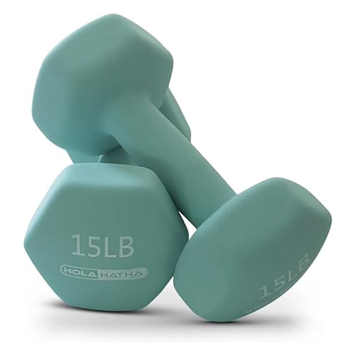 HolaHatha Neoprene Dumbbell Free Hand Weight Set with Rack, Ideal for Home Exercises to Gain Tone and Definition