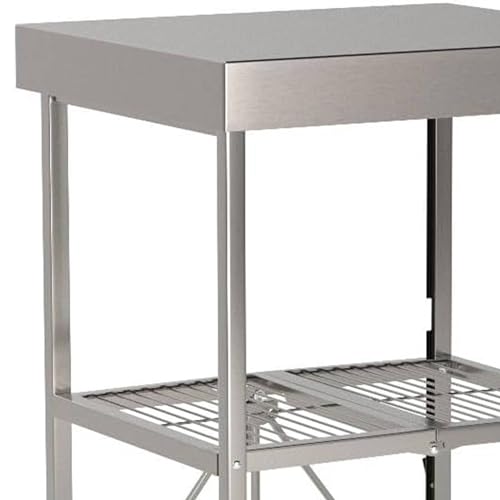 Origami Folding Kitchen Cart on Wheels, 3-Tier Foldable Rolling Cart - Chefs Outdoor Cart for Wine and Food, Microwave Cart, Plating Shelf
