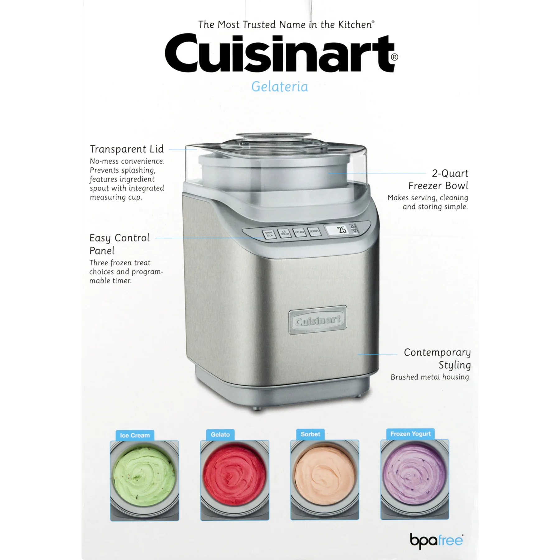 Cuisinart Cool Creations Ice Cream Maker, Silver