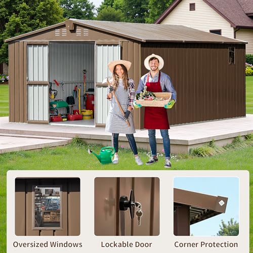 NicBex 6×5 Resin Outdoor Storage Shed with Floor & Window– All-Weather Lockable Small Tool Shed