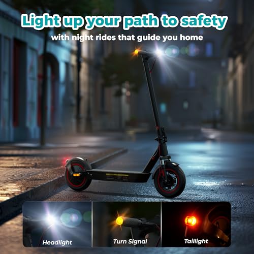 Electric Scooter for Adults, 800 Powerful Motor, 10 Inch Tires, 25/28 MPH Top Speed, 30/32 Miles Long Range, Dual Disc Brakes & Shock Absorber