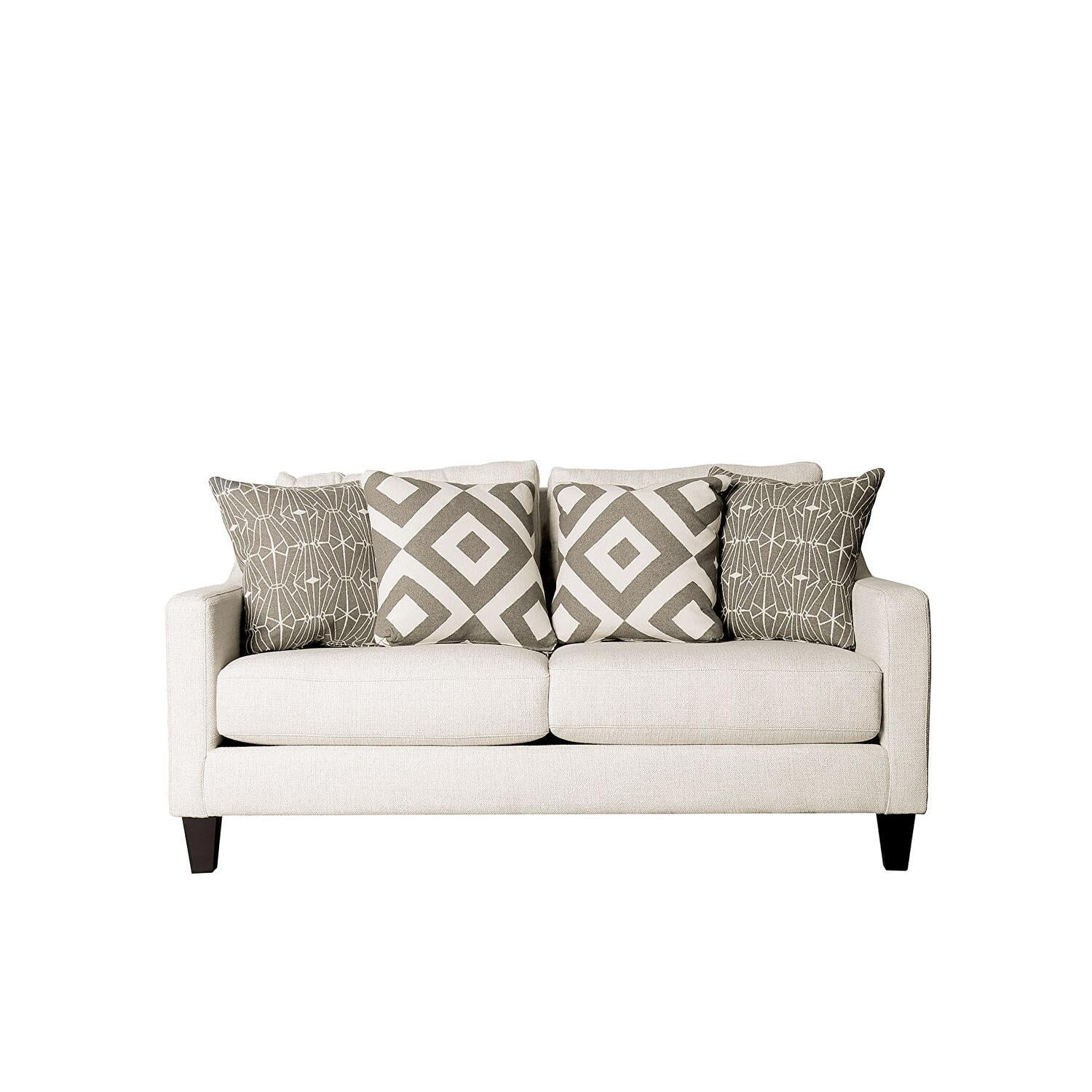 Transitional Ivory Fabric Living Room Set 3pcs Furniture of America Parker