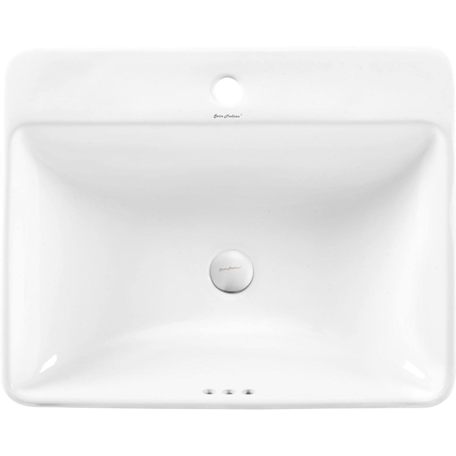 Carre Rectangular Vessel Sink (White), Swiss Madison SM-VS202