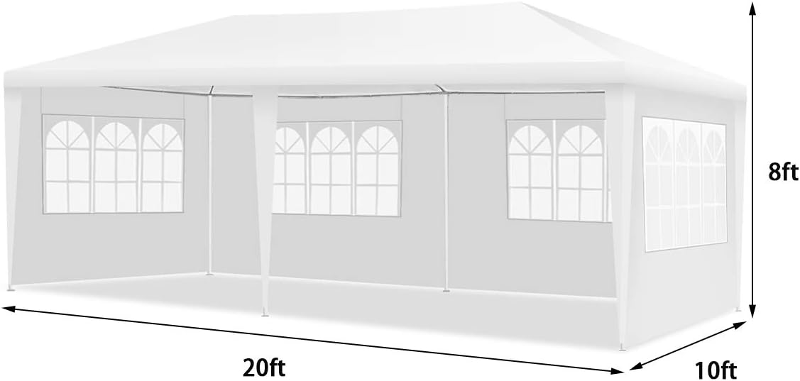Tangkula Outdoor 10 x 20 Feet Canopy Tent, Party Wedding Tent with Removable Walls, Portable Canopy Shelter Gazebo Pavilion for Event, Backyard