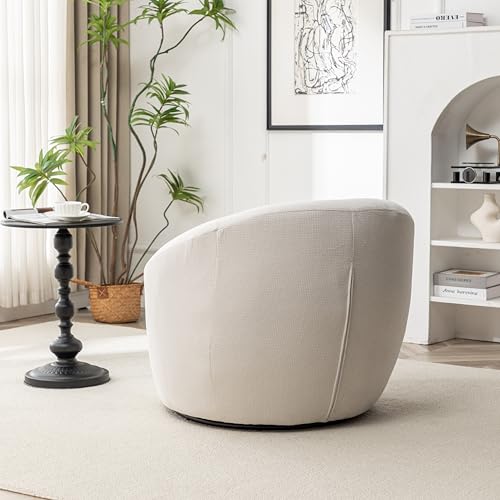 360 Swivel Accent Barrel Chair with Storage Ottoman & Headrest