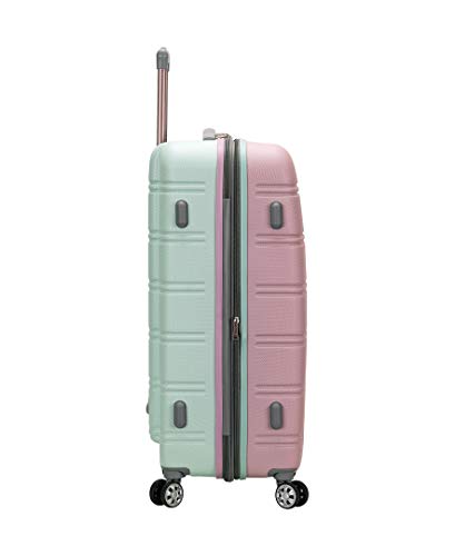 Rockland Melbourne Hardside Expandable Luggage with Spinner Wheels, 2TONEBLUE, 2 Piece (20/28)